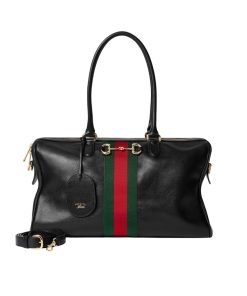 Gucci Borsetto Large Boston Bag Black