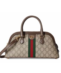 Gucci Ophidia Small Top Handle Bag Beige And Ebony
