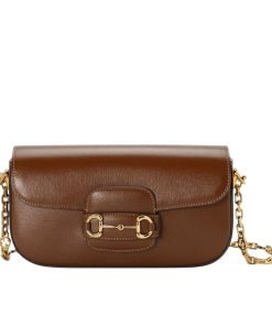Gucci Horsebit 1955 Small Shoulder Bag Brown