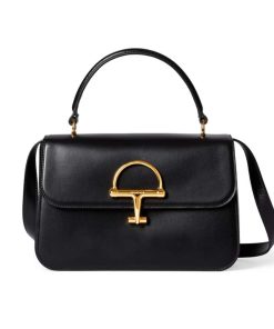 Gucci Siena Medium Top Handle Bag Black Leather